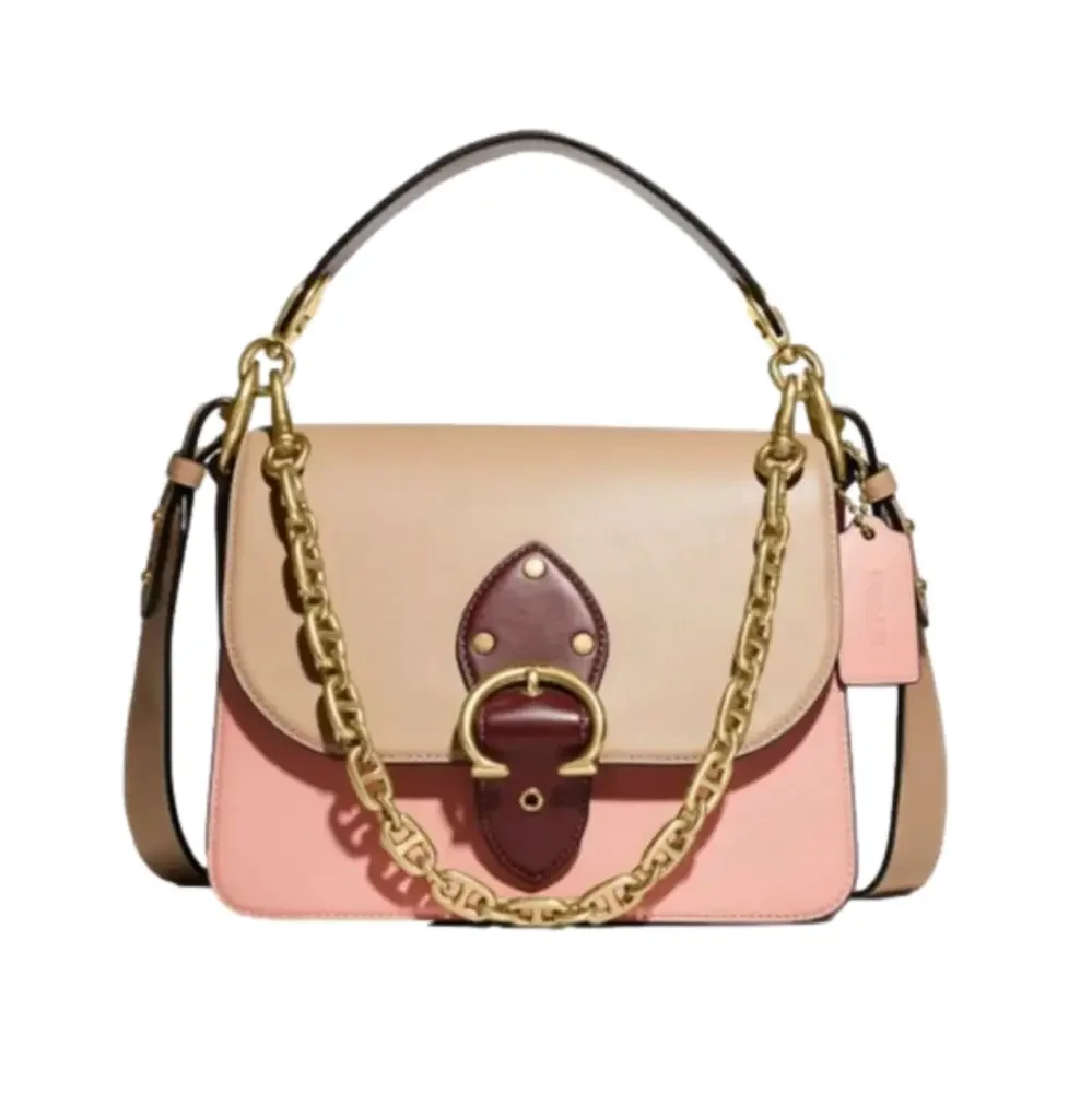 Coach Beat Shoulder Bag In Colorblock‎ Candy Pink Multi NWT